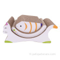 Fish Shape Cat Gringing Paw Toy Scratcher Cardboard